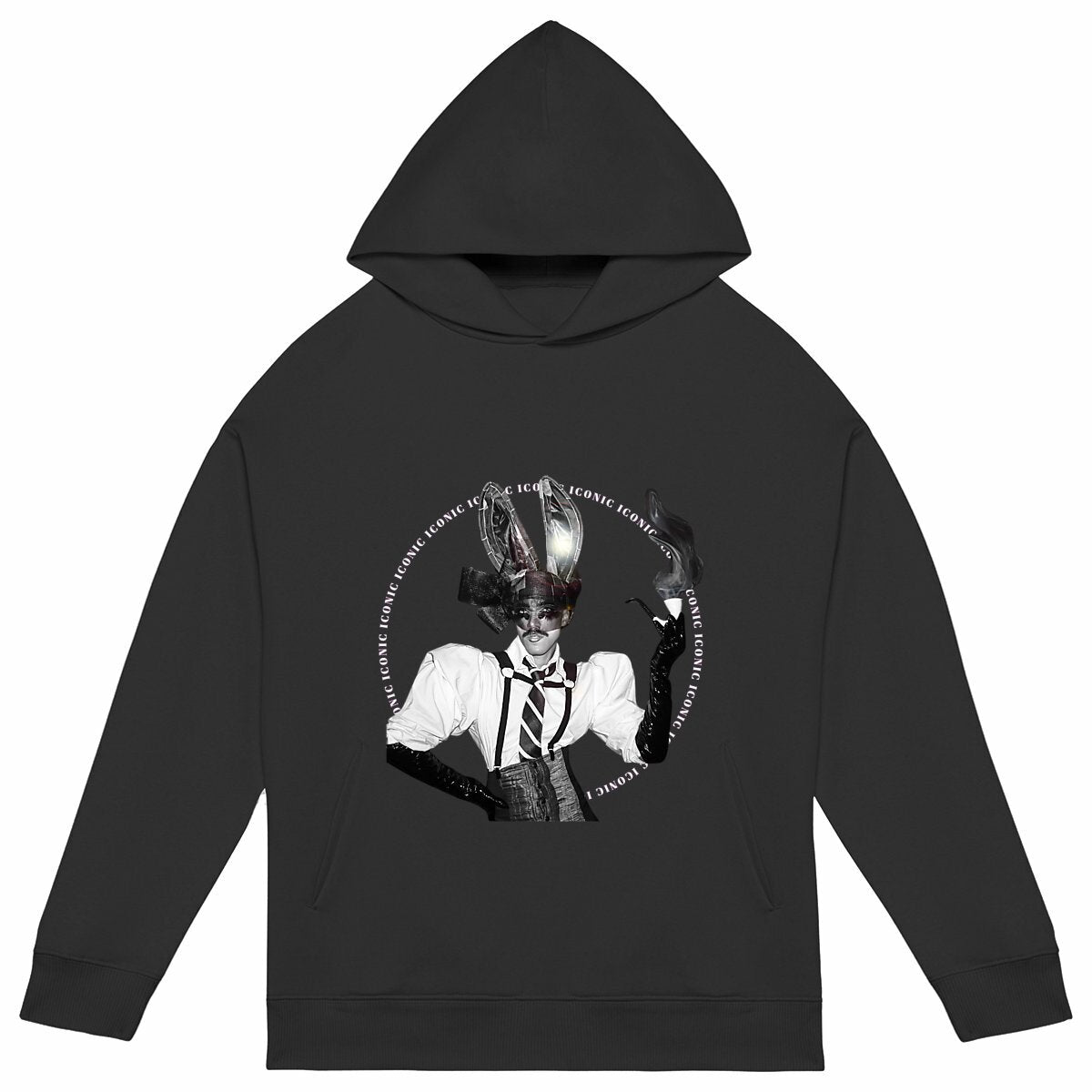 Iconic hoodie - front_black